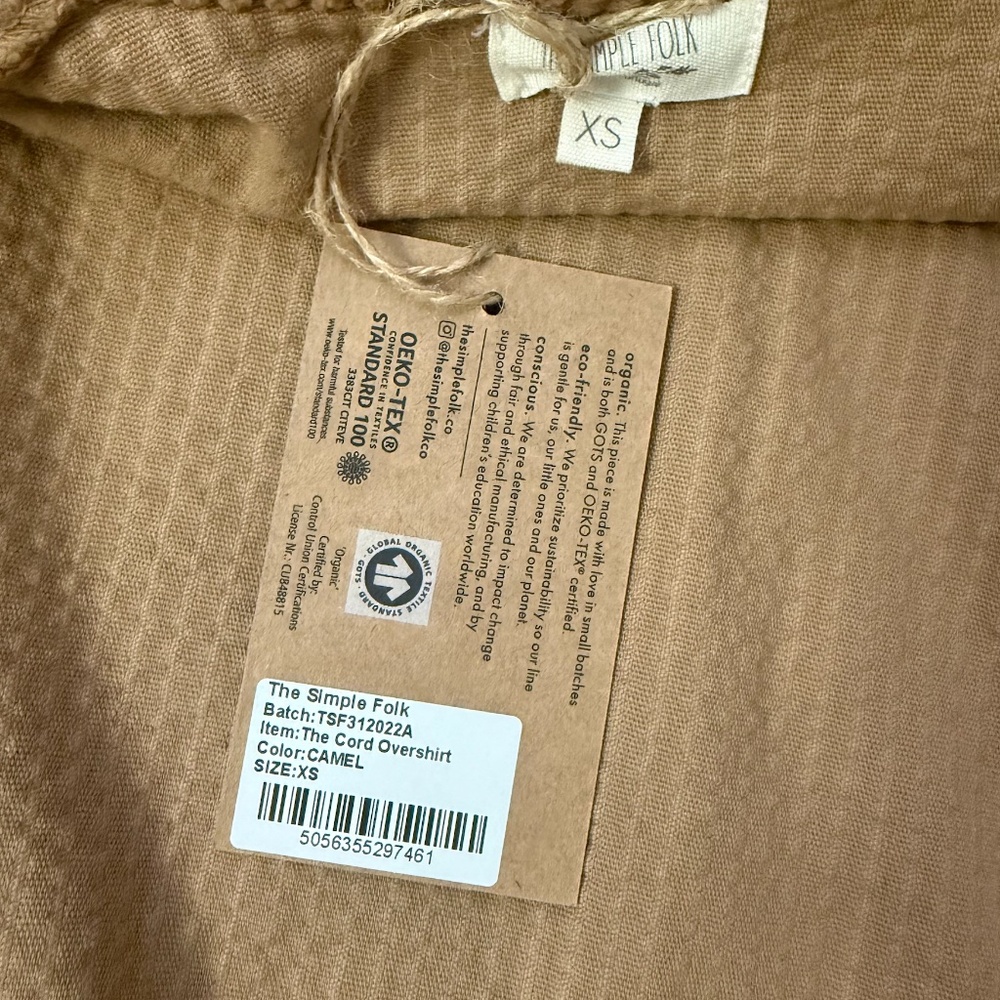 The Simple Folk The Corduroy Shirt Womens Camel - Picture 5 of 6